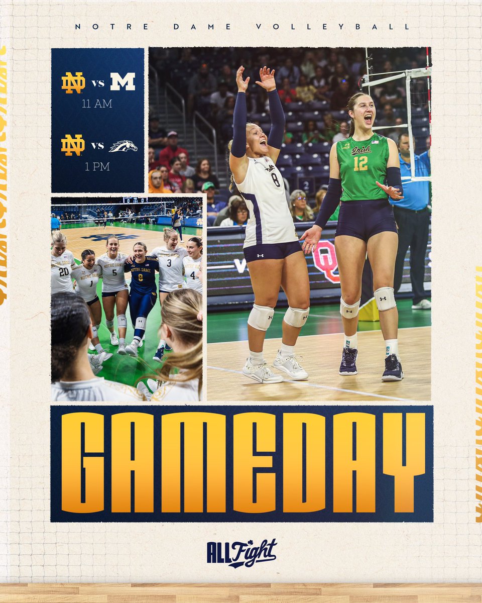 Final scrimmage day of the spring! 📍 Grand Rapids, MI - GRCC Gerald R. Ford Fieldhouse 🏐 11 AM vs. Michigan | 1 PM vs. Western Michigan 🎟️ $5 Admission ✍️ 2:45 Autograph Session #GoIrish☘️