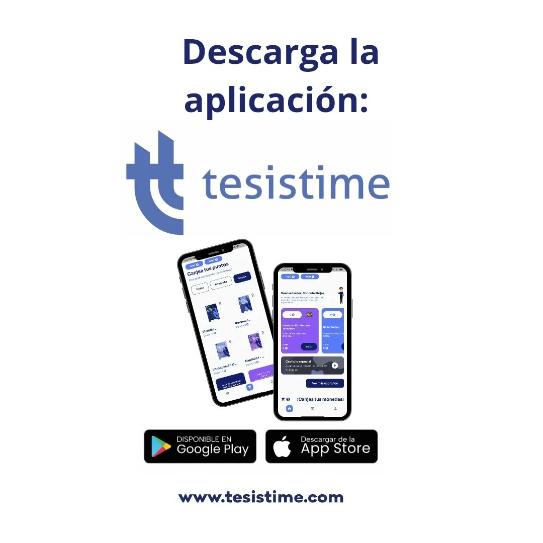 Descarga la aplicación Tesis Time y aprende investigación científica y textos académicos: 

Tesis.
Tesinas.
Informes.
Artículos Científicos.
Protocolo de Investigación.
Proyectos.
Monografías.
Anteproyecto.
Ensayos.

#Tesis #tesista #metodologiadelainvestigacion #universidad