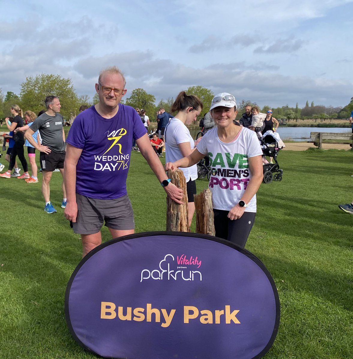Excellent outing to Bushy parkrun today with my #SaveWomensSports friends @DerryBanShee & Richard. Thank you to the #volunteers. 🙏 Such a shame that parkrun think only men & boys deserve fairness but not women & girls. #makeparkrunfairforfemales