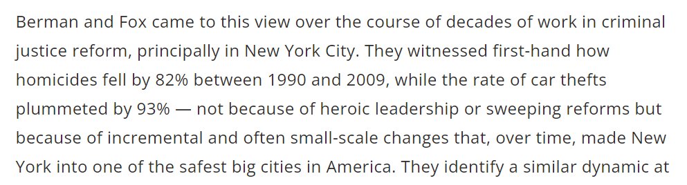 New York City, which has much lower crime rates than DC, is a good example of how incremental improvement over time can make a real difference. New York isn't perfect but getting even halfway to their crime rates would be a massive improvement for DC. (1/