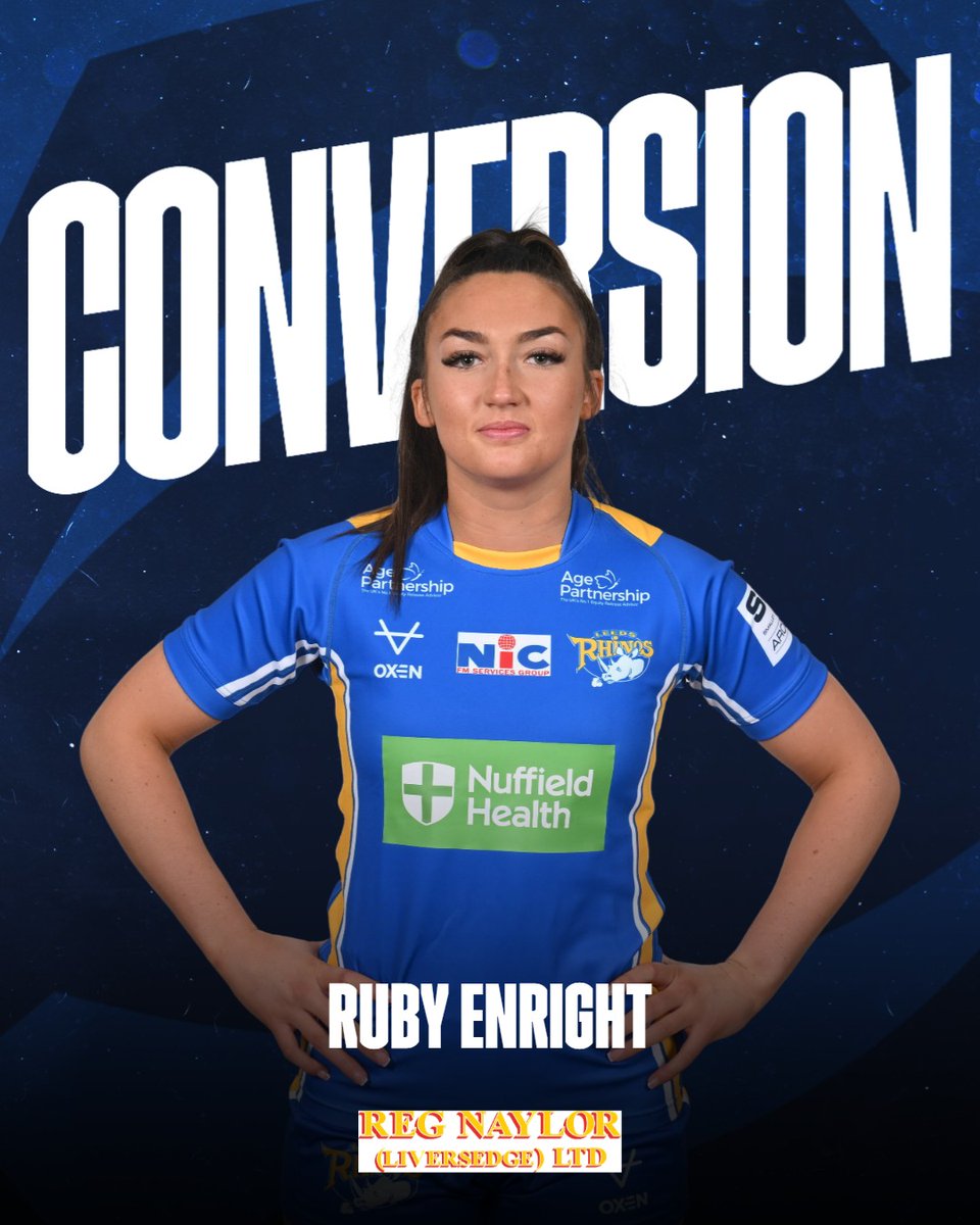 80' Enright adds the conversion to extend the Rhinos' score to 70 points Leeds Rhinos Women 70 - 10 Warrington Wolves Women