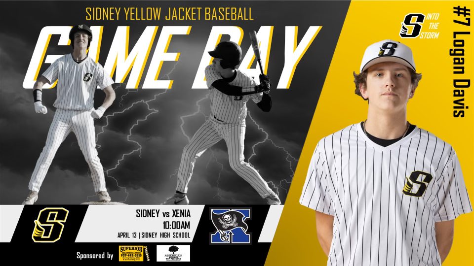 GAMEDAY! Your Yellow Jackets host Xenia for another MVL battle 💪🏼 First pitch, 10am ⚾️ #IntoTheStorm🐝