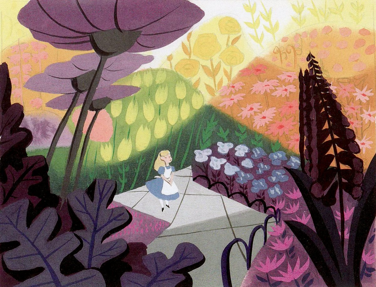 ani_obsessive's tweet photo. Concept art by Mary Blair for Alice in Wonderland (1951), dir. Clyde Geronimi, Wilfred Jackson and Hamilton Luske, Walt Disney Productions https://t.co/3iscg2i5tF