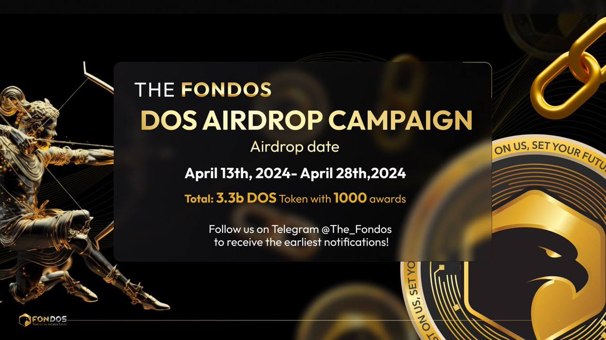 💵Our massive airdrops have started!

Participate in our #Airdrop and earn 2,500,000 DOS (~$4) tokens.

Airdrop: t.me/TheFondosAirdr…

#thefondos #the_fondos #fondos #DOS #Airdrop