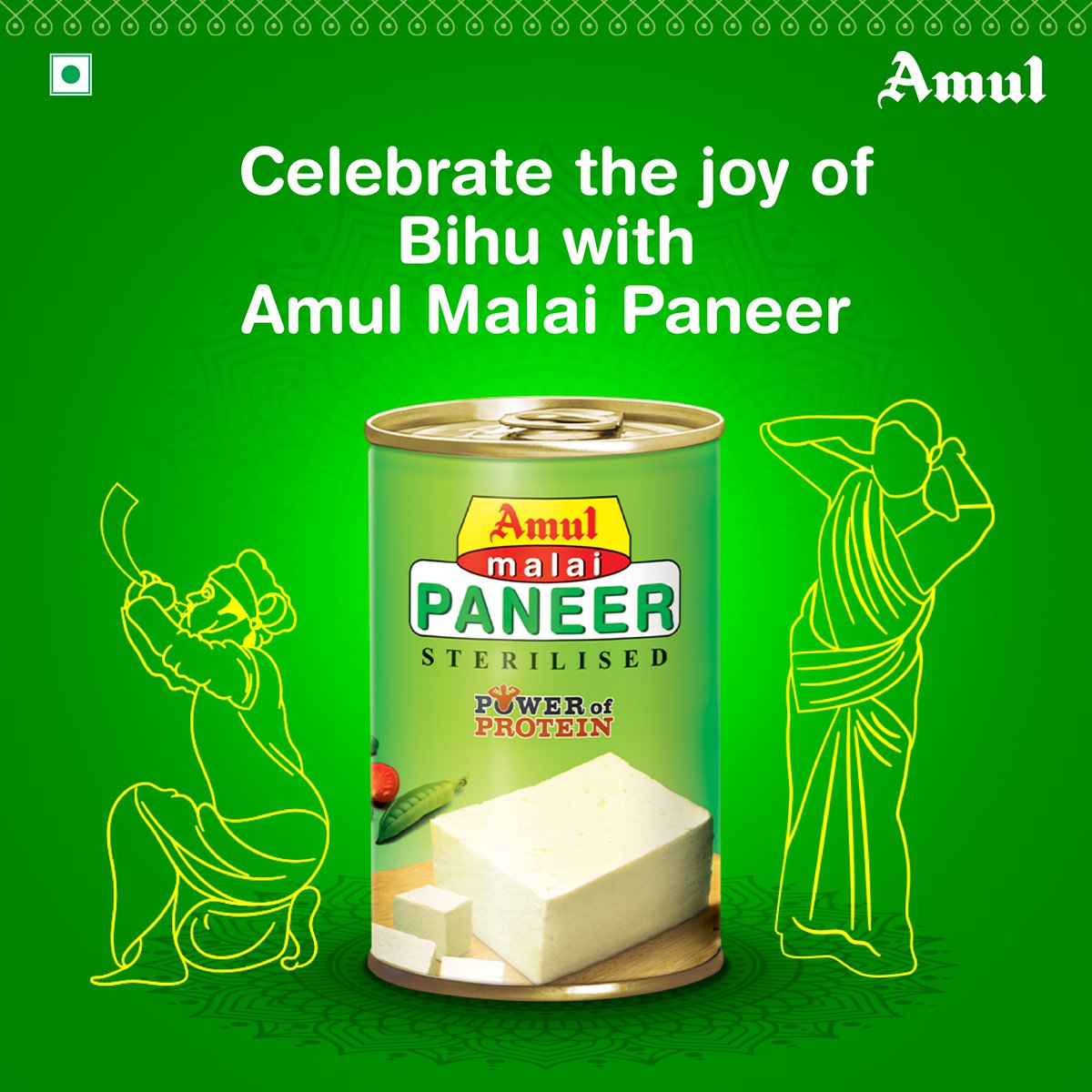 Celebrate Bihu with the creamy goodness of Amul Malai Paneer. #Amul #Bihu #AmulMalaiPaneer #Celebration #MalaiPaneer
