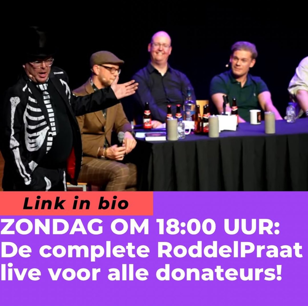 Morgen voor alle donateurs van Roddelpraat.backme.org de theatershow in de mail.