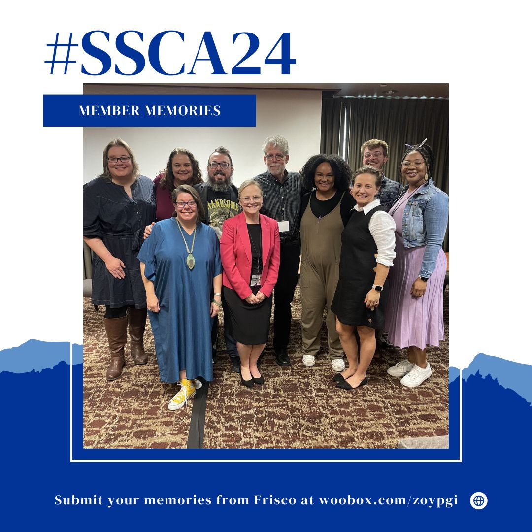 SSCA_COMM's tweet image. Our next Member Memory from #SSCA24 is from Tracy Shaffer: &quot;Presenters on a Performance Studies panel honoring the extraordinary career of Dr. Jay Allison.&quot; Thanks for sharing your memory with us! Want to see your memory highlighted? Send them in here: buff.ly/3VQYiEG