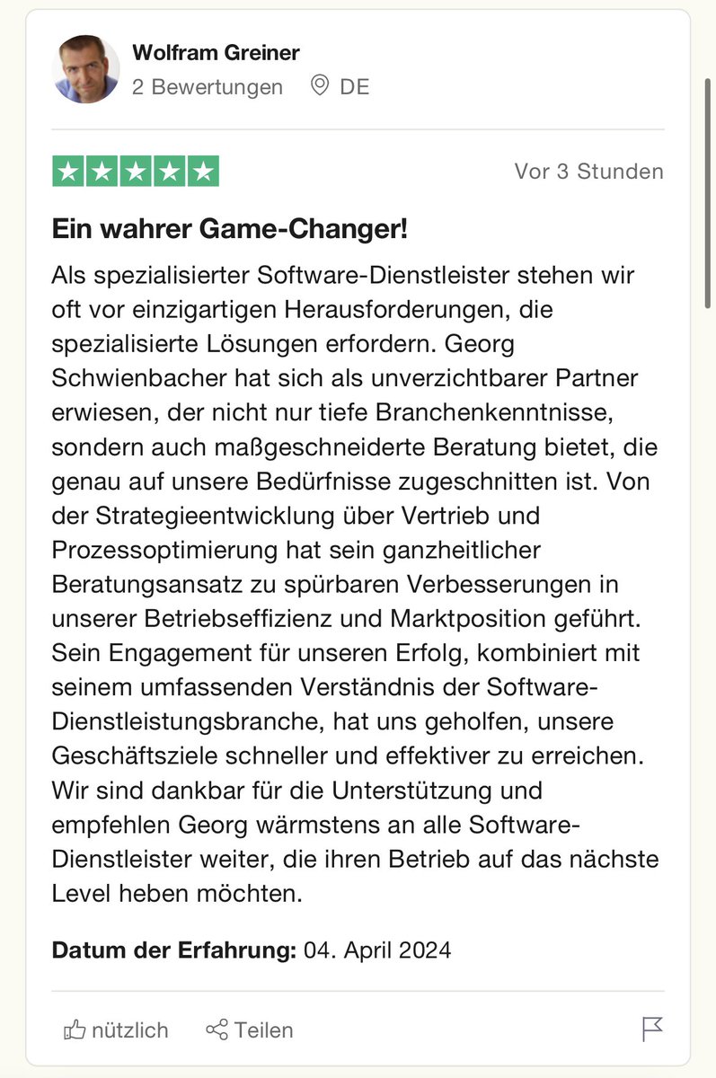 SoftwareGeorg's tweet image. Dankbar mit solchen Unternehmen zusammenarbeiten zu dürfen 🙏