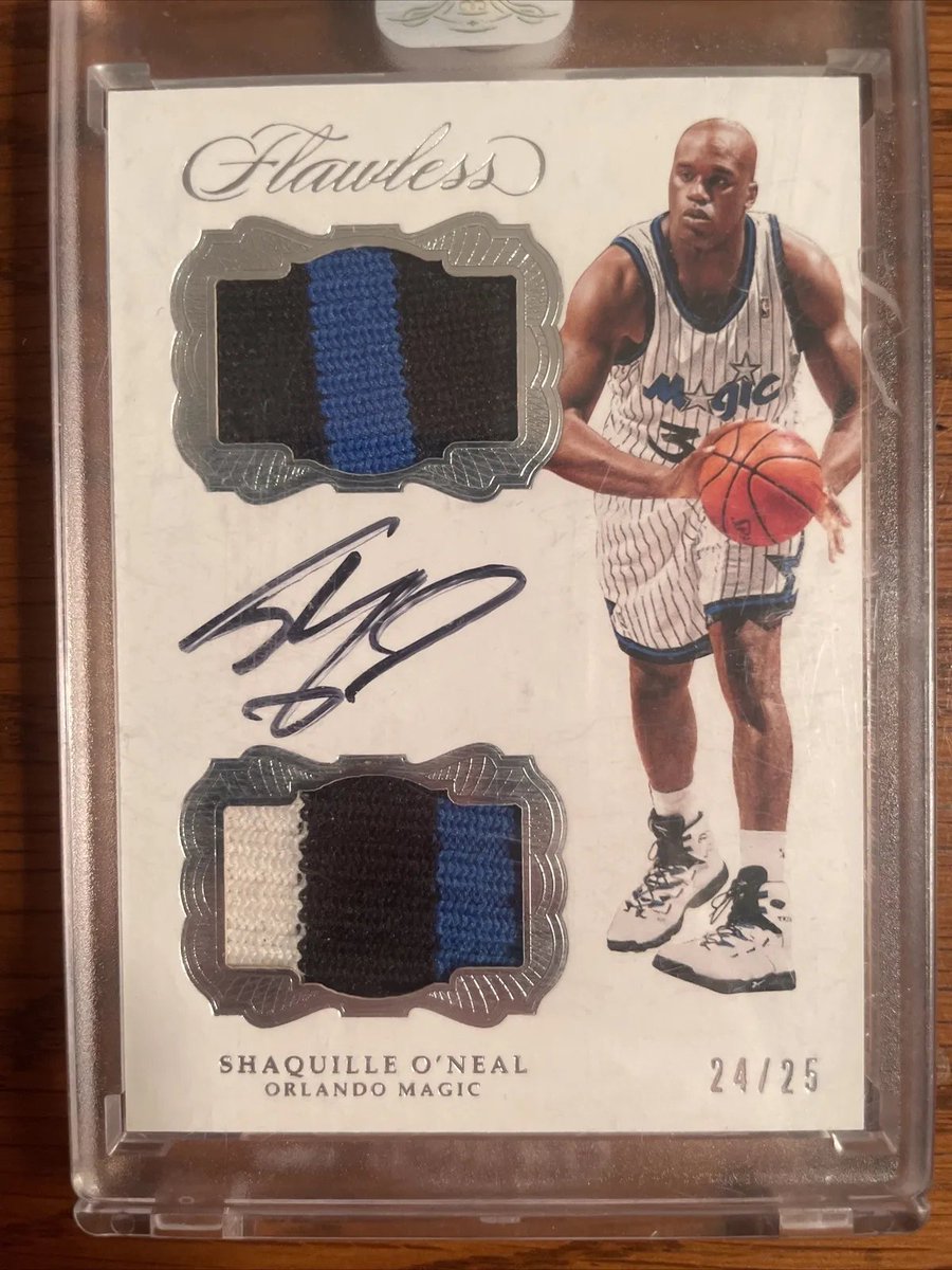 Shaquille O’Neal 2016-2017 Panini Flawless Rookie Dual Patch Autograph Card.

🏀 ebay.us/OU6Ffq

#SportsCards #MagicTogether #TheHobby #RookieCards