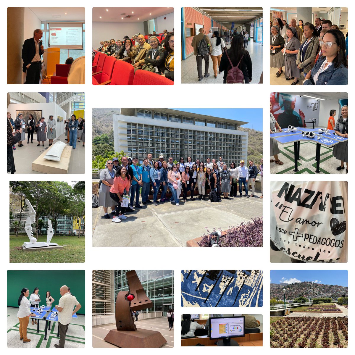 Un profesor dijo : “hoy ha sido espectacular”. Por la mañana en la UCAB disfrutando de una hermosa exposición de arte, talleres y conferencia sobre la Inteligencia Artificial #NazaretFamilia