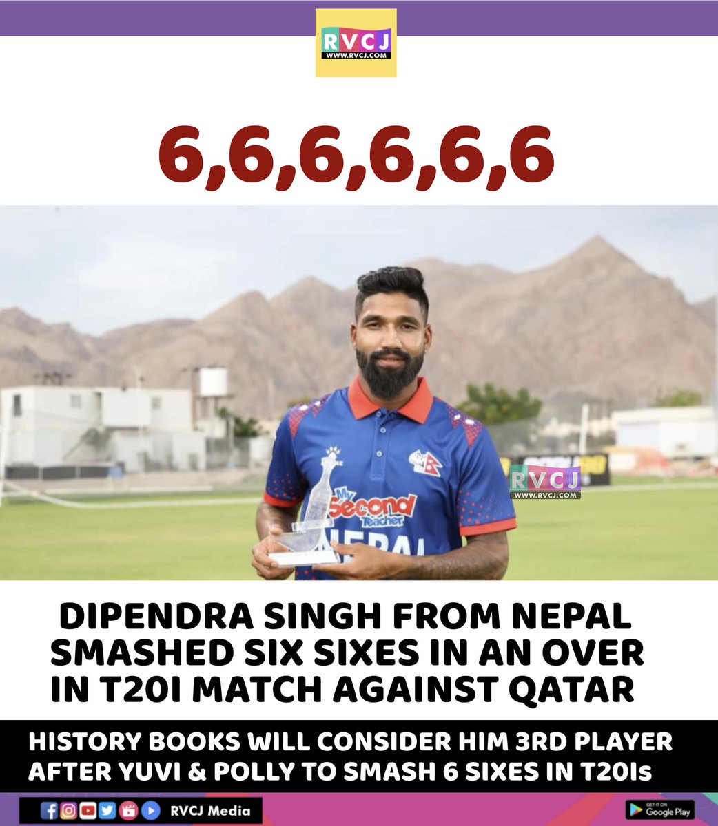 Dipendra Singh smashed Six Sixes In A Over 6️⃣6️⃣6️⃣6️⃣6️⃣6️⃣