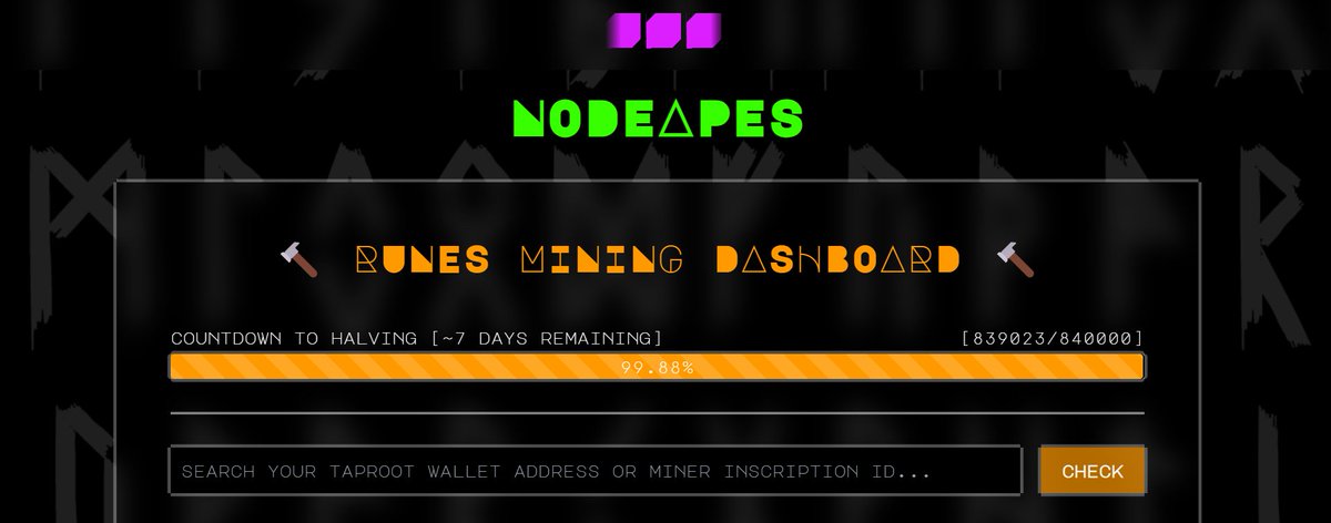 🟠 Runes accumulated will be claimable for first time after the launch of RUNES PROTOCOL at blockheight 840,000 and once every 5000 blocks thereafter.

🟠 Listed inscriptions will not be able to earn or claim runes.

🟠 Only Current Owner will be able to claim runes, in case