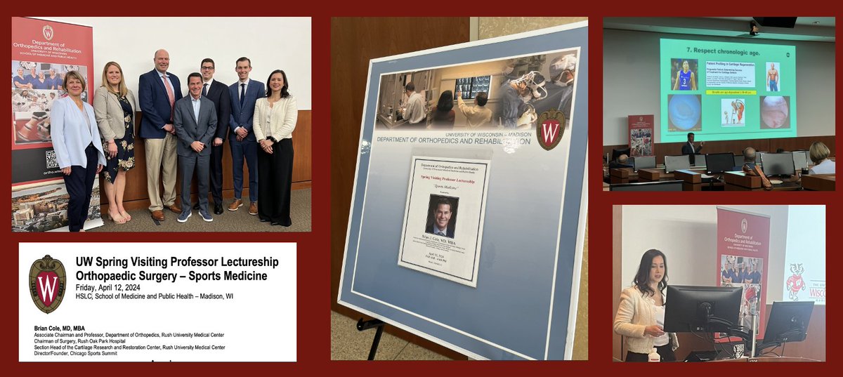 Thank you to @BrianColeMD for being an excellent @wiscorthopedics Visiting Professor yesterday! It was a fantastic sports medicine program! @MollyDayMD @BrianGroganMD @geoffrey_baer @MOR_Docs @UW_SportsMed