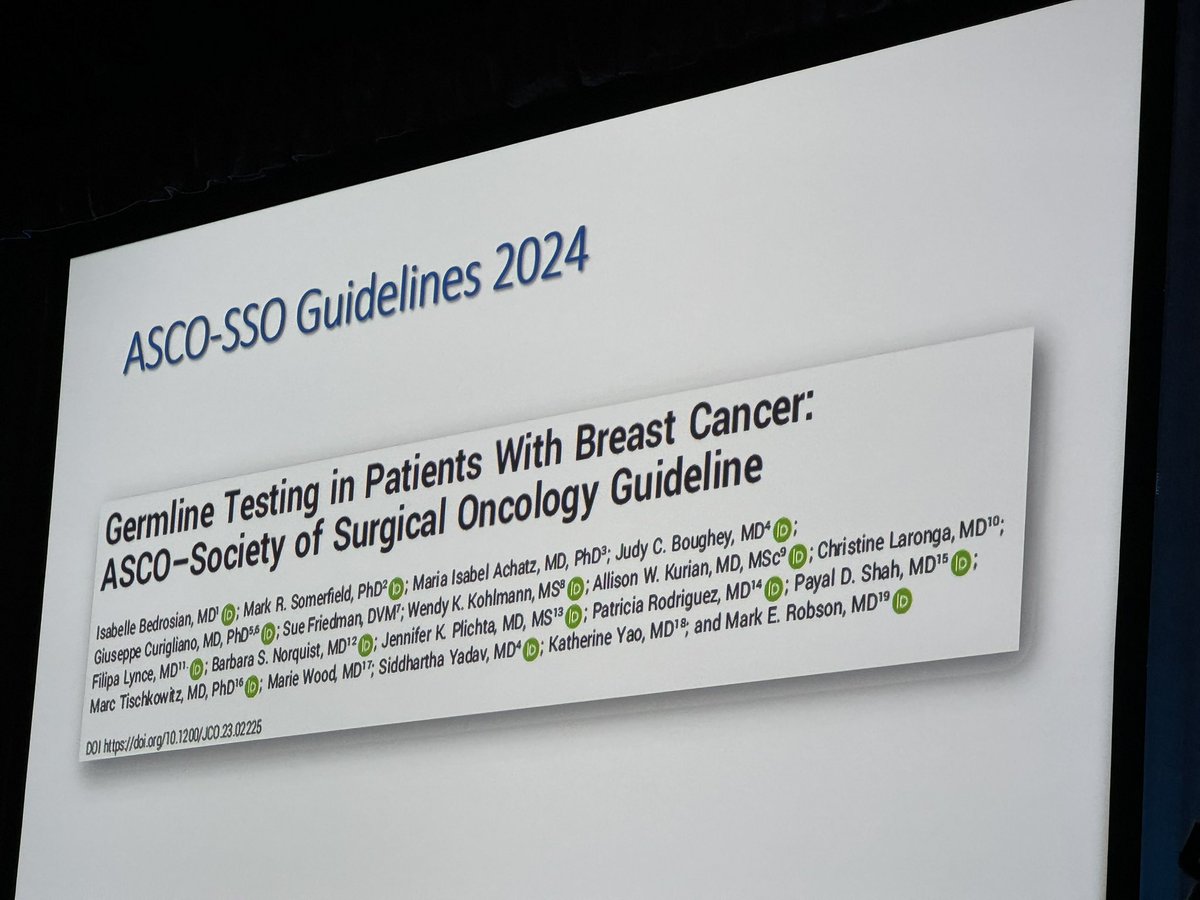 Another ✅ outstanding 🏆 clear and educational talk by @DukeSurgOnc @DukeSurgery genetics 🧬 expert, @JenniferPlichta!! #ThoughtLeader - Should ALL newly diagnosed cancers be offered testing?