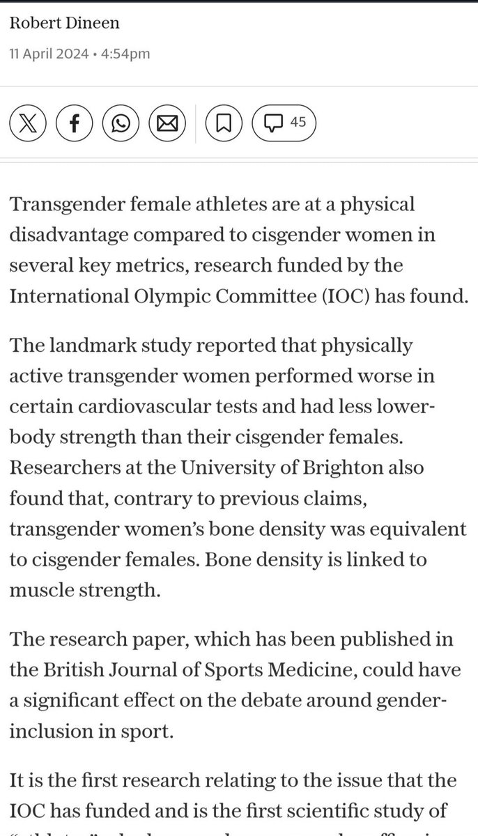 Transgender female athletes are at a physical disadvantage, compared to cisgender women in several key metrics, research funded by the International Olympic Committee (I0C) has found.