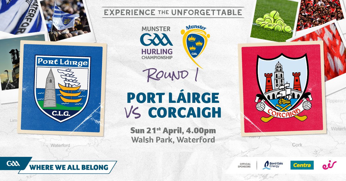 Countdown has begun to Sunday week for the @MunsterGAA Senior Hurling Championship Round 1 versus @OfficialCorkGAA Sun 21st Apr 4PM - Walsh Park, Waterford