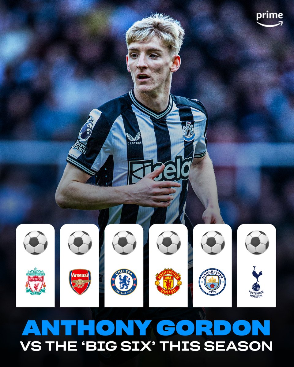 Anthony Gordon has scored against every 'Big Six' side in the Premier League this season! 👏 Big game player 🔥