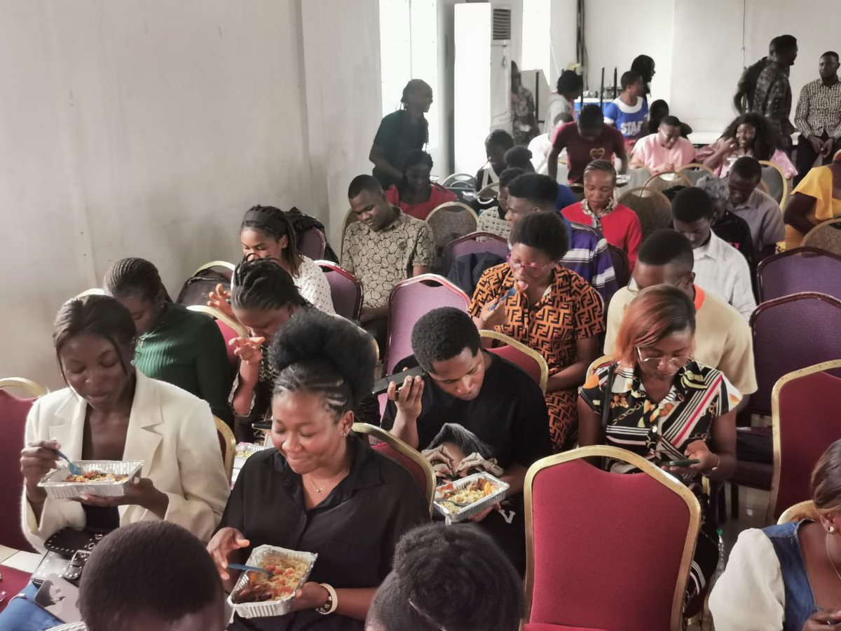 WTMBuea's tweet photo. The body needs food for nourishment 
So yes we’re having lunch 🍛🤭

#ImpactTheFuture 
#IWD2024
 #WTMBueaIWD2024 https://t.co/TLFmncxCeP