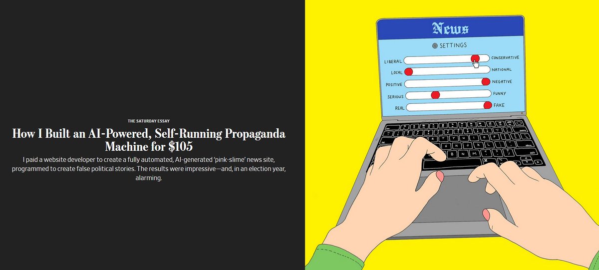 Wonder why Google launched a spam update recently and issued thousands of manual actions for pure spam? -> A case study of the creation of an AI-powered local “news” website, directed to produce partisan stories on a US Senate race; a Fiverr developer created it for $80

"The