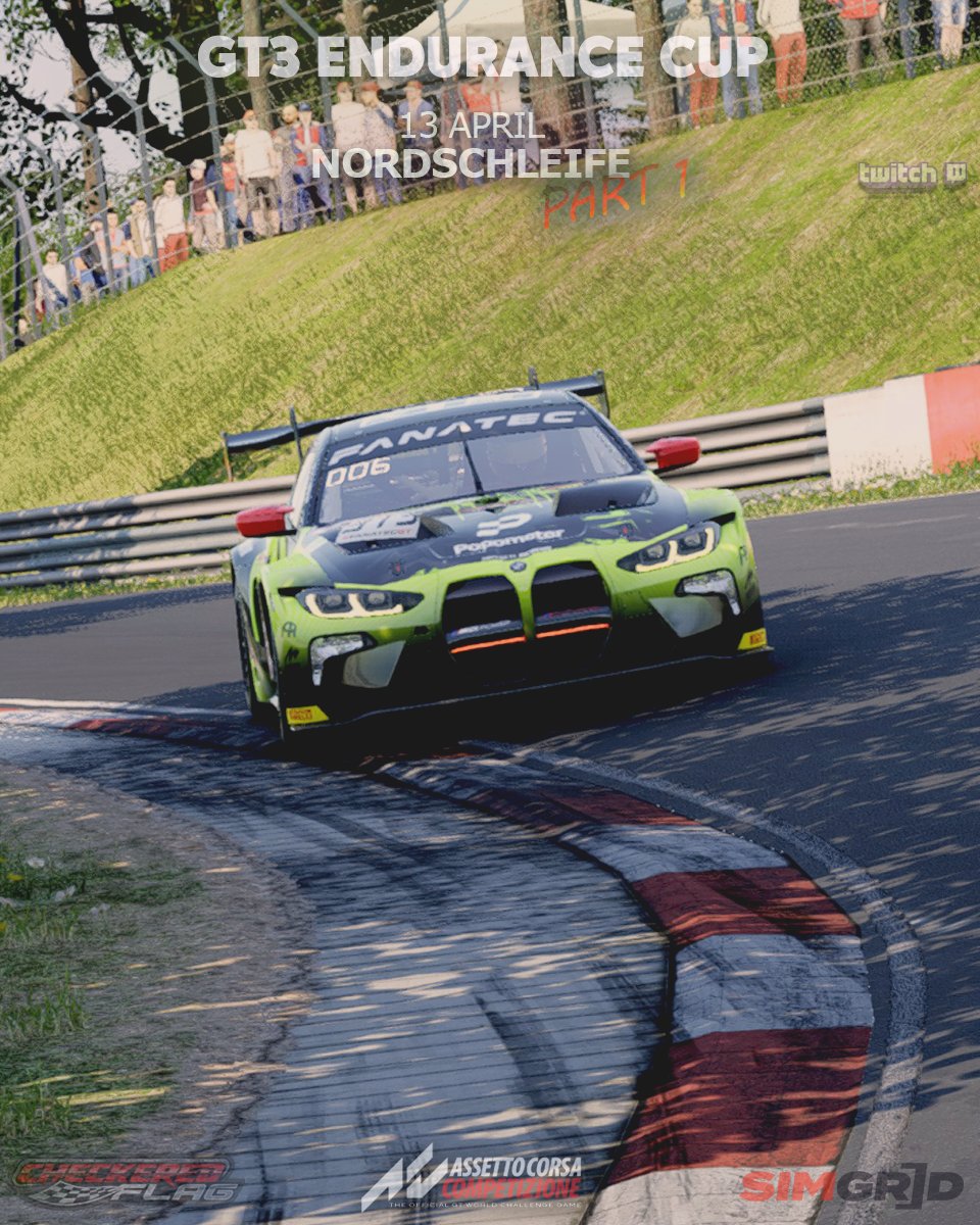 CheckeredFlagDE's tweet photo. 🏆 Doubleheader Weekend!
🔴 We're live with the first 6h #nordschleife race!
🕛 Quali after briefing ~15.10
🕐 Start 16.00
🏁 6h race
🎬 Our caster @TrumpfTruemmer  https://t.co/idVnhaww1G

See you on track!

#simracing #assettocorsacompetizione #esports https://t.co/0Nd1bmKtGe