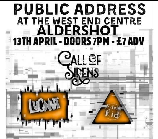 TONIGHT!!
in Aldershot
Playing live at @westendcentre with @callofsirensuk  @lugnutband TICKETS HERE!!  
buff.ly/3xu7XH8 
#alternativerock #indierock #garagerock #progrock #guitarrock #rockmusic
 #fingerpick #alternative #rocknroll