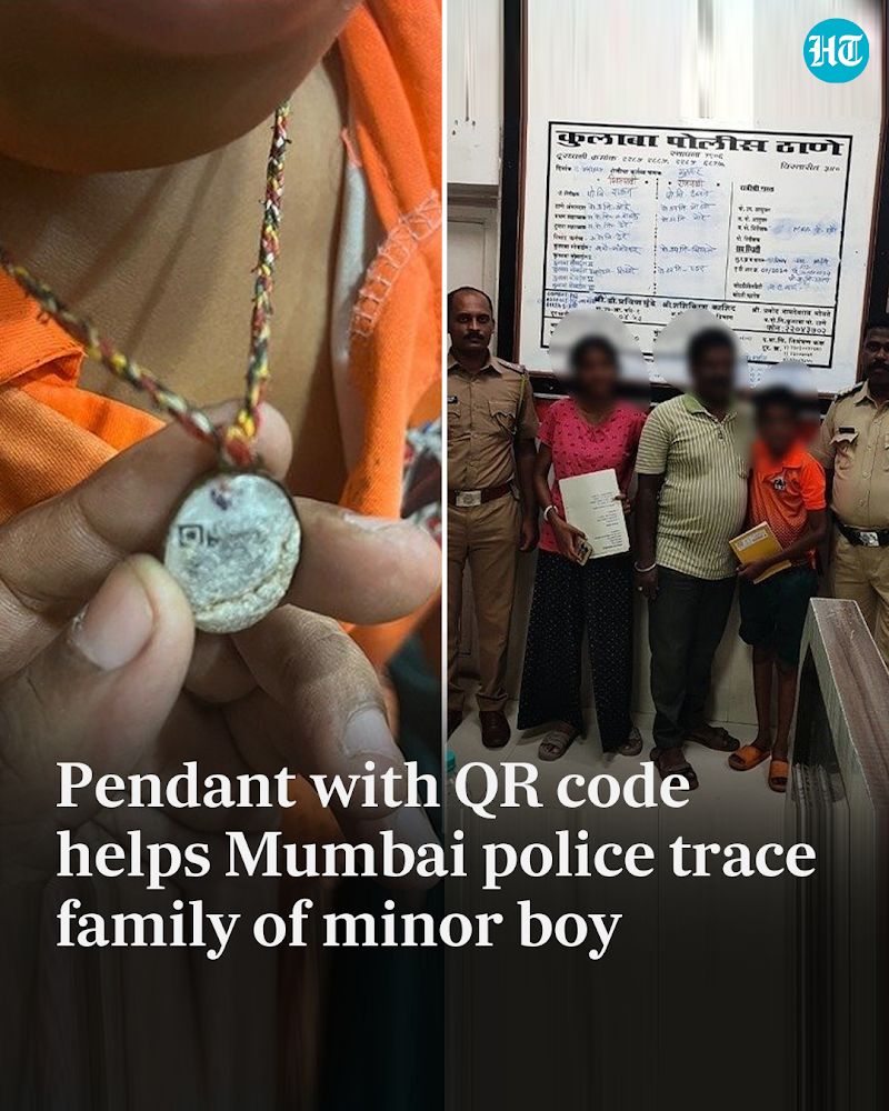htTweets's tweet photo. #Mumbai | Police gave credit to Project Chetna under which such specially made #pendants with #QRcodes are distributed to people suffering from memory loss and dementia

Read more https://t.co/a2PDpR0nk3 https://t.co/eVWk4qzcDx