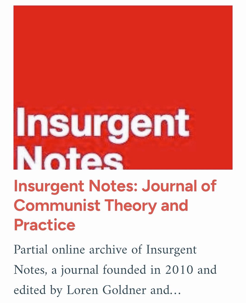 RIP Loren Goldner... Here's a ‘partial online archive of Insurgent Notes’, a journal founded in 2010 and edited by him & John Garvey: libcom.org/article/insurg…