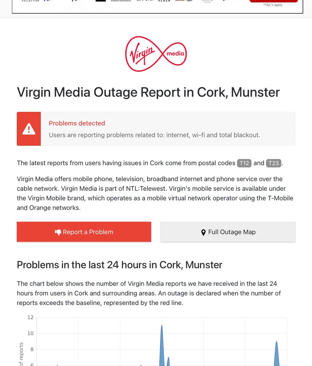 So folks there's @VirginMediaIE fault in the area so the credit card machine is down......