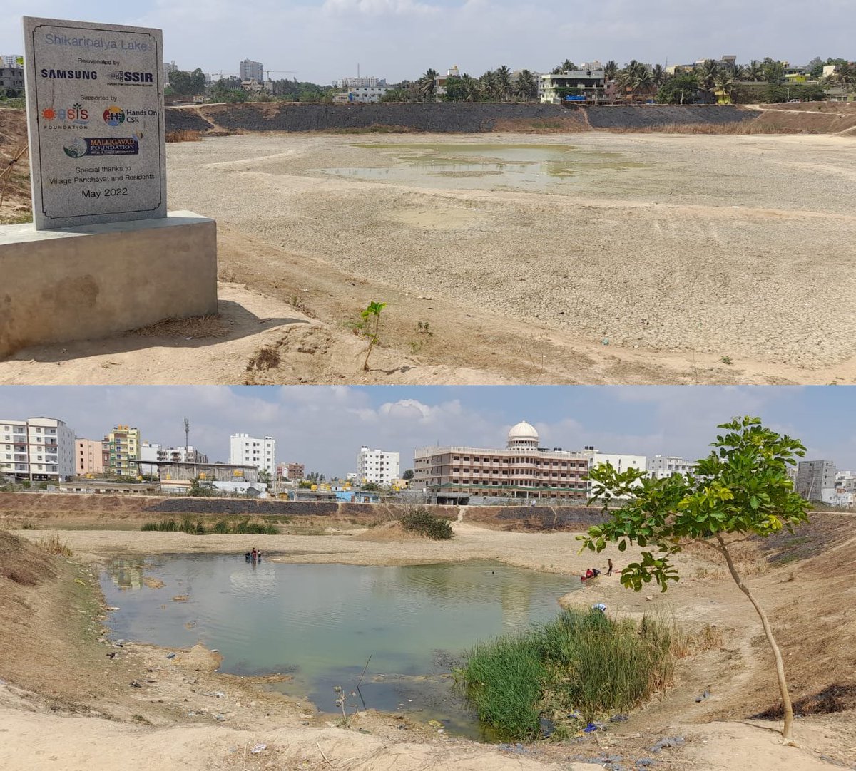 majswain's tweet photo. @ShikaripalyaL Following the blue patch on the Google Map this morning, filled with excitement envisioning a refreshing dive, it was disheartening to see its parched bed….. Do we blame nature's cycles or our own actions? #NatureReflection #EnvironmentalResponsibility https://t.co/wgxhQyLyuM