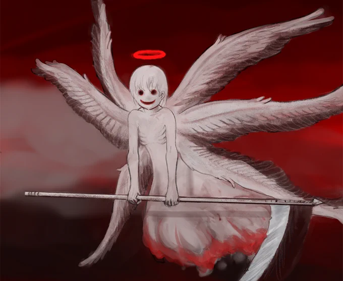 熾天使ならぬ死天使。何番煎じか分かんないけど描きました 