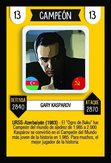 Tal día como hoy, 13 Abril, nació el 13° Campeón del Mundo Garry Kasparov ( <a href="/Kasparov63/">Garry Kasparov</a> ) .
Hoy debería ser un buen día para mostrar a los más pequeños quién es Garry Kasparov y su relevancia histórica en el ajedrez.
Happy birthday Garry!!