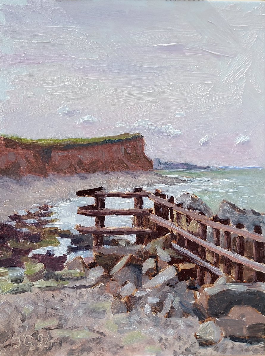 Yesterday's painting looking towards Herne Bay from Reculver in Kent, the best day. My last one in Kent, but the best day regarding the weather. Oil on gesso panel, 24 x 18 cm. #kent #reculver #landscapepainting #landscapeoilpainting #oilpaintingonpanel #oilpaintings #PleinAir