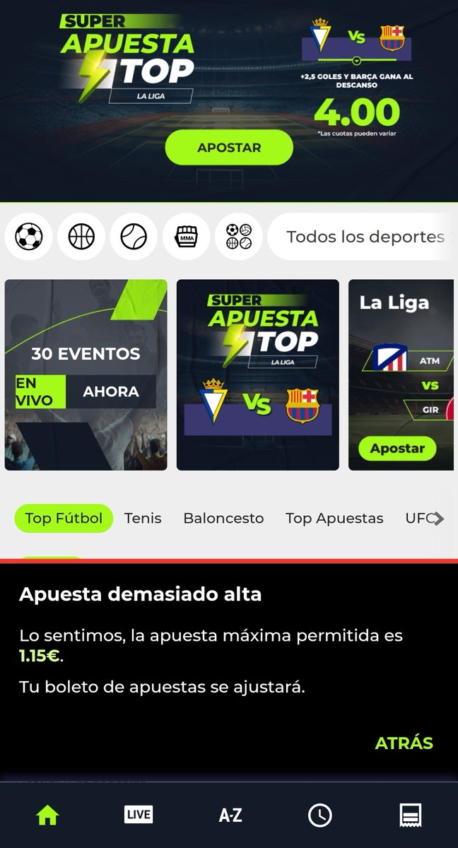 RecreDavid's tweet photo. @YoSports_es esto es normal? Hace 2 días que no puedo hacer ningún tipo de apuestas. https://t.co/cWbFsYtp7R
