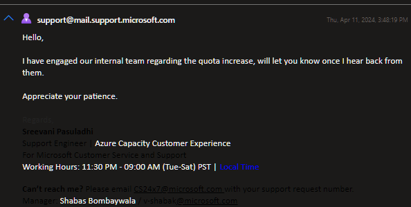 lokeshwer's tweet photo. @AzureSupport That's not true. The CSR response states otherwise https://t.co/Xm168HYPw3