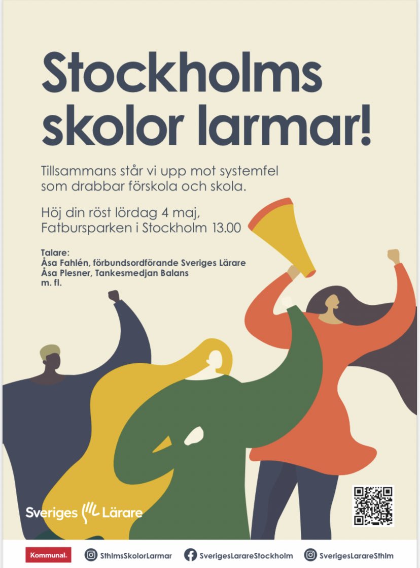 Vi höjer våra röster mot systemfelen som drabbar den svenska skolan och förskolan. Det krävs en förändring. Delta i vår manifestation den 4 maj.

facebook.com/share/VsTNx6Ey…