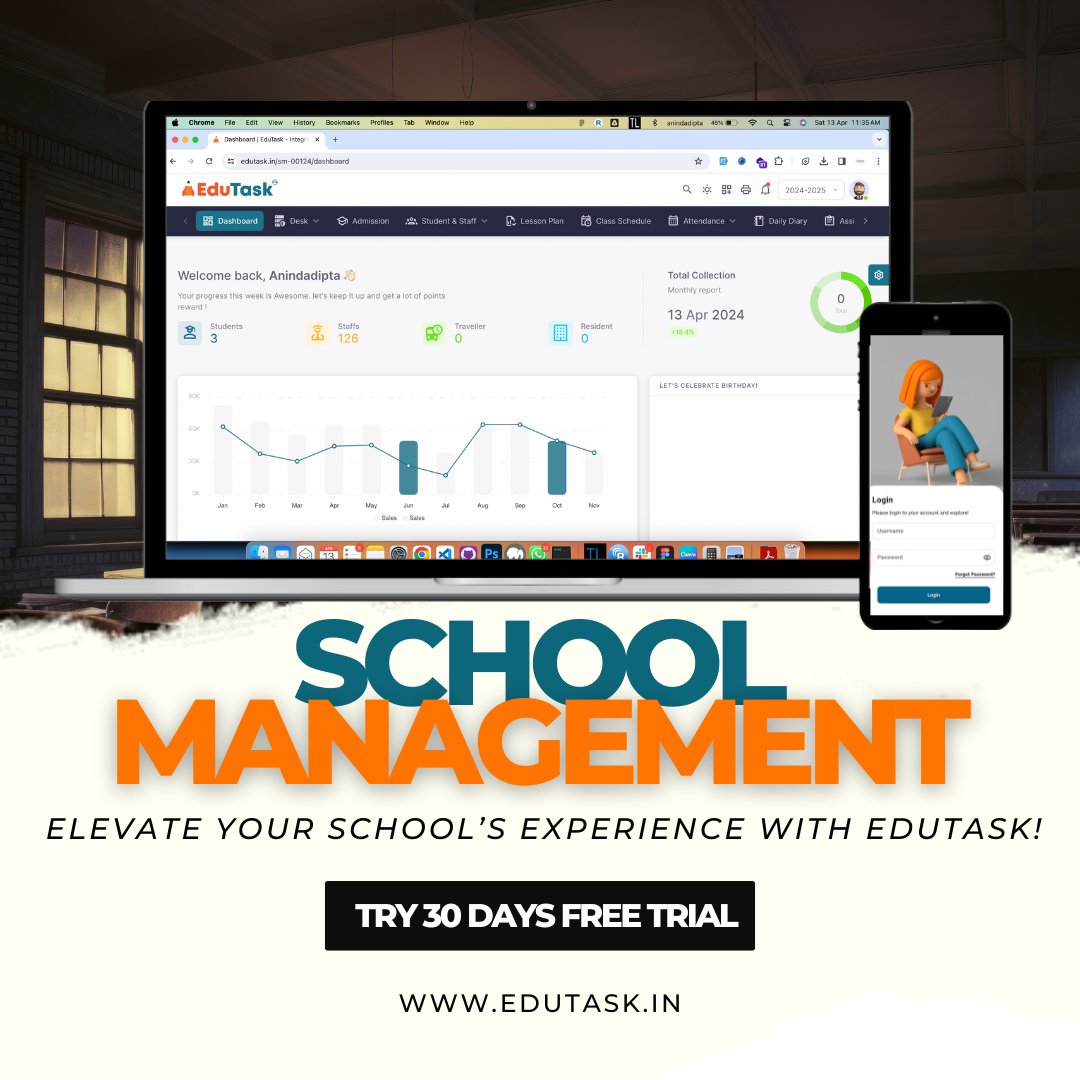 📷 Streamline your school's operations with our cutting-edge school management software - EDUTASK!
Manage student records, track attendance, schedule classes, and communicate effortlessly with parents and staff.

#SchoolManagement #EducationTechnology #Efficiency