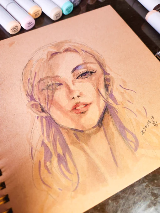 リアルめで落描き20 minutes drawing. 