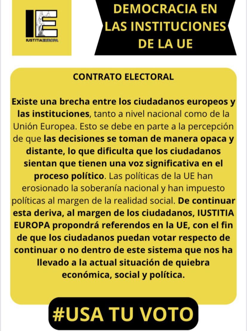 🛑 ‼️DEMOCRACIA EN LAS INSTITUCIONES DE LA UNIÓN EUROPEA??👇👇
#democracia
#iustitiaeuropa👇☘️❤️ 
#usatuvoto