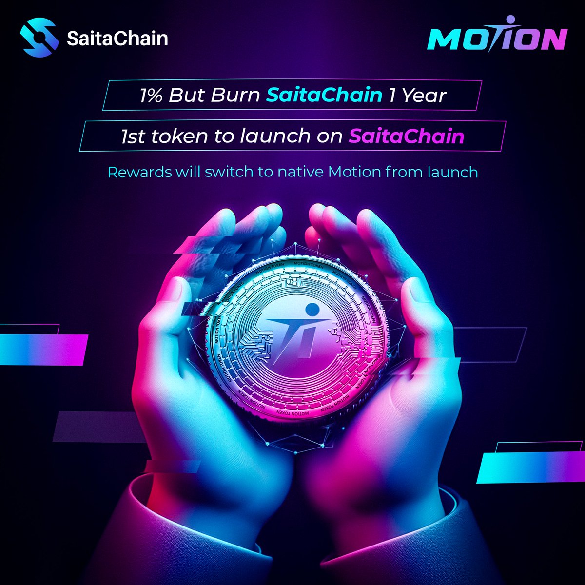 🤝Motion and SaitaChain🤝

✅1% Buy burn #STC 1st year

🥇1st token to launch on 
#SaitaChainBlockchain 

💰Rewards currently paid in #SaitaRealty will switch to #Motion on launch

🚀Launching 25th April

💰Tokens will be automatically airdropped post launch 

Motion Presale…