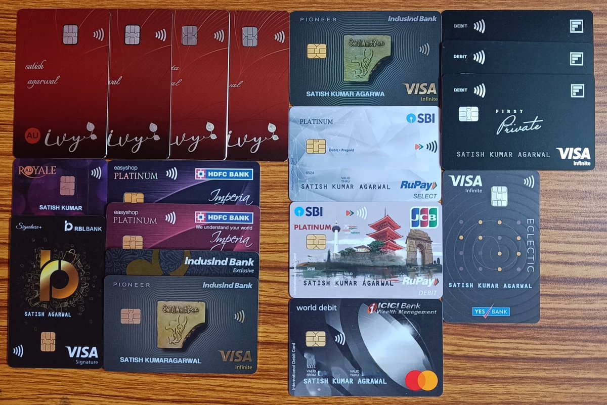 iSatishAgarwal's tweet photo. My DC Portfolio currently 💳💳

✨Only Active Cards
✨8 Metal Cards (Top line: 4+1+3)
✨Includes Family members Cards

Show yours via QT 😀
#dcgeeks https://t.co/FWPzeBa1Wn