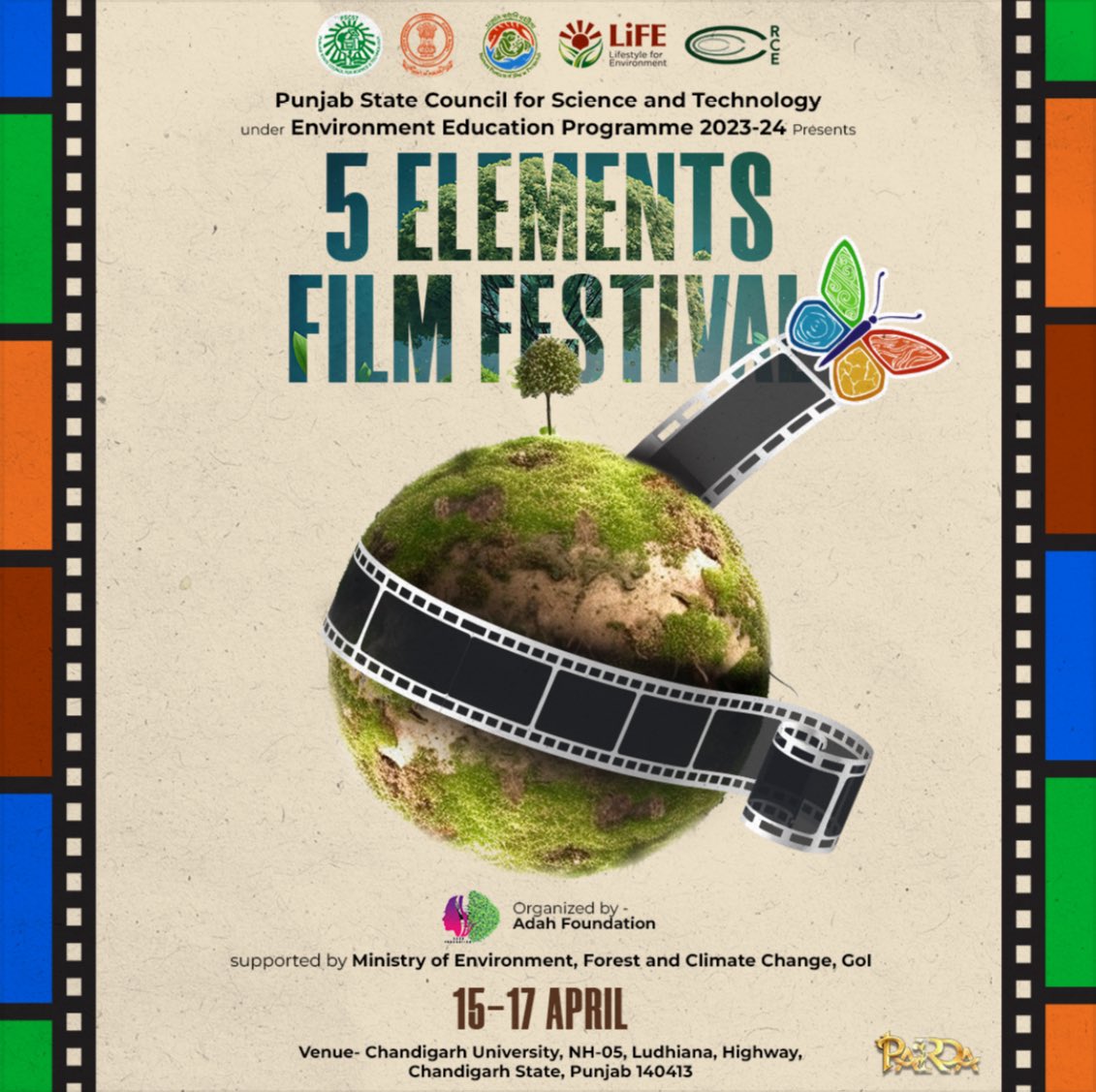 Join us for an unforgettable cinematic journey on April 15th-17th @CU_Chd Presented by @PSCST_GoP Organised by @AdahFoundation, PARDA Supported by @moefcc Join us for thought-provoking films, lively discussions and hands-on workshops! #shukarstudios #PARDA