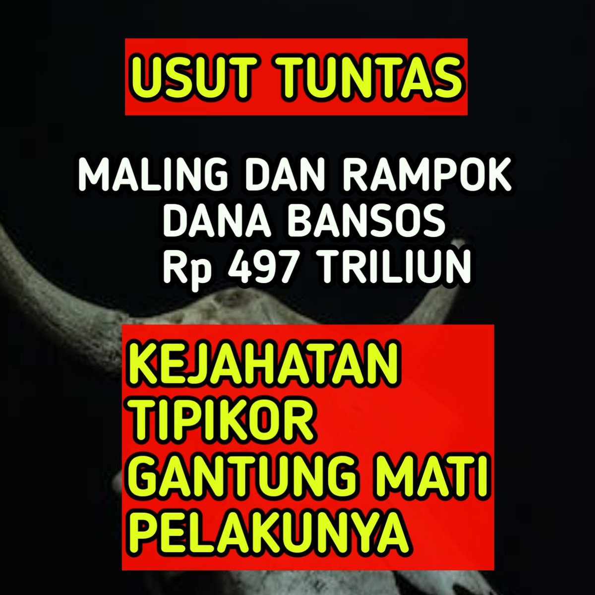 Usut tuntas Korupsi Jumbo super Edan Rp 497 Triliun raib dengan mudahnya dgn alasan buat Dana Bansos, masak sih sebanyak ini ?
Gantung Mati pelakunya tanpa kecuali.
#MakzulkanBanditBansos497T
#MakzulkanBanditBansos497T