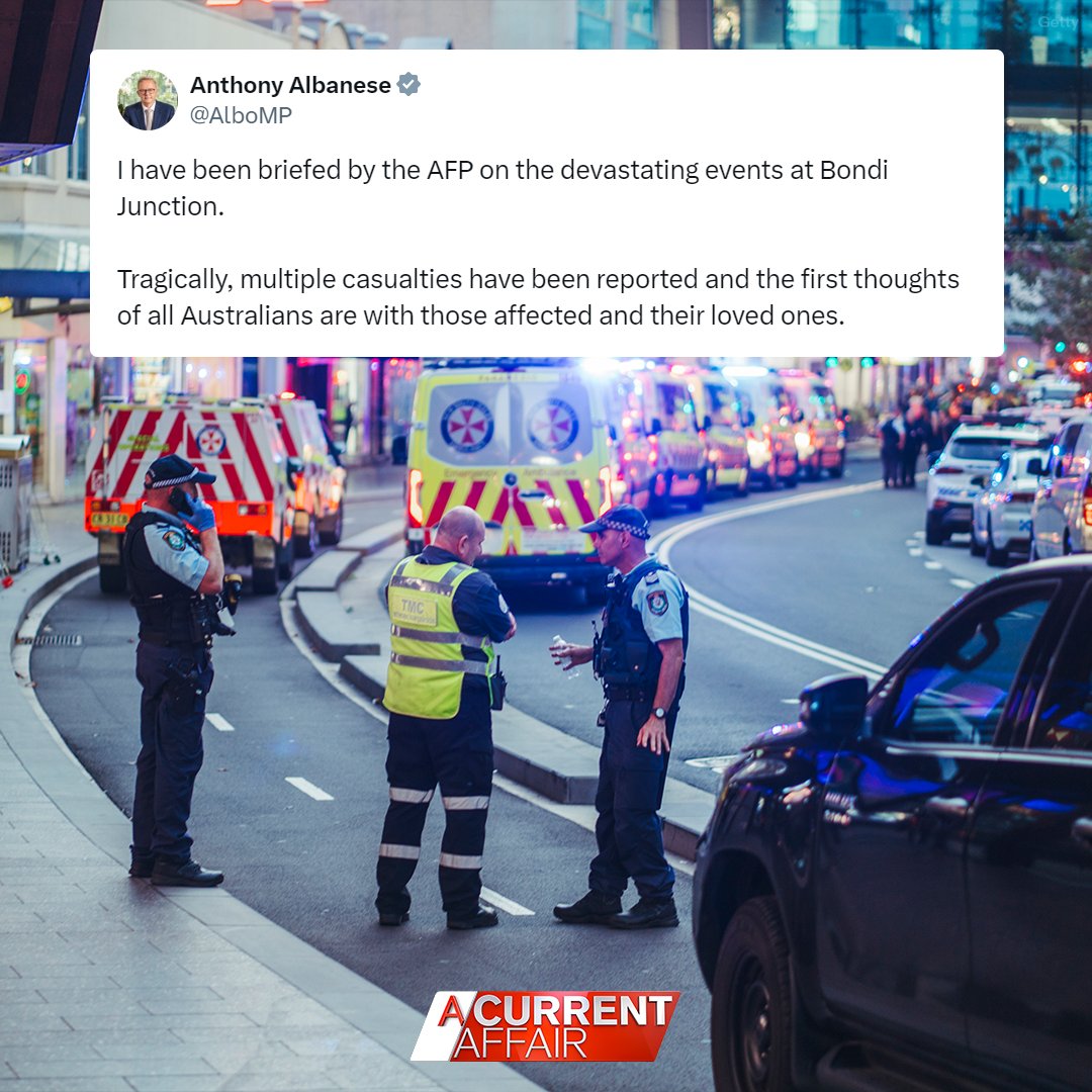 JUST IN: Prime Minister Anthony Albanese has released a statement on the stabbing attack at Sydney's Bondi Junction shopping centre. #9ACA LATEST: nine.social/EmI