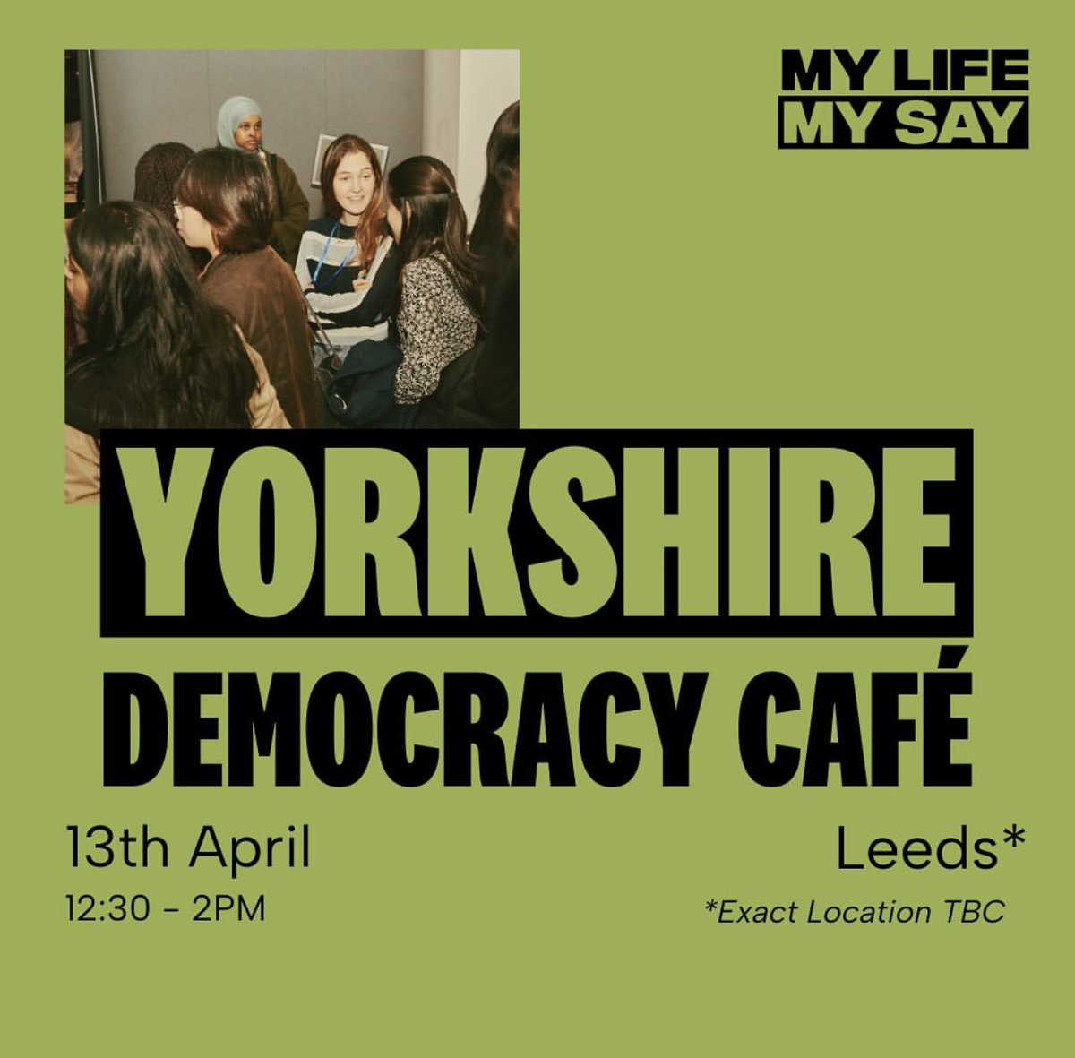 LEEDS 🚨 We’re coming to bring a dose of activism to your beautiful city in @mylifemysay Yorkshire Democracy Café special. Zaviyá Cafe 12:30-14:00 With a VERY special guest. All welcome!!