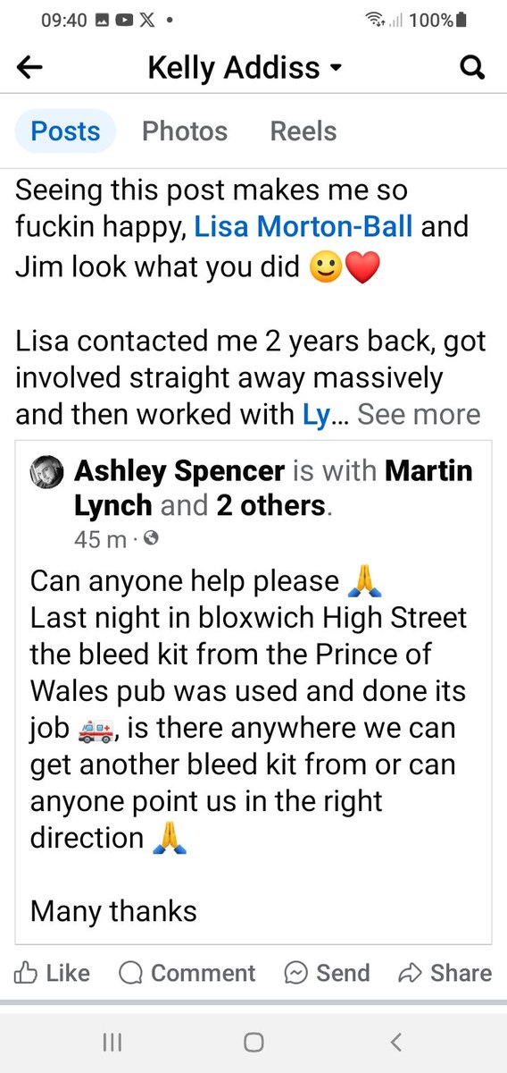 To wake up and learn that they used the kit n saved his life in Bloxwich is amazing👌 Cant stop smiling, big up lisa and Jim, donated lots to Bloxwich x And look what you did again @lynnebaird8 👏 Bleed kit used, life saved ❤ @TheDanielBaird1 @hollybaird_x @TurtleEng