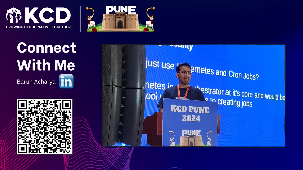 🌟 Barun Acharya's session was an enlightening exploration of cloud-native concepts at KCD Pune! We dove deep into innovative strategies and emerging trends. Stay tuned for more engaging talks and workshops throughout the day. 🚀 

#KCDPune #CloudNative
