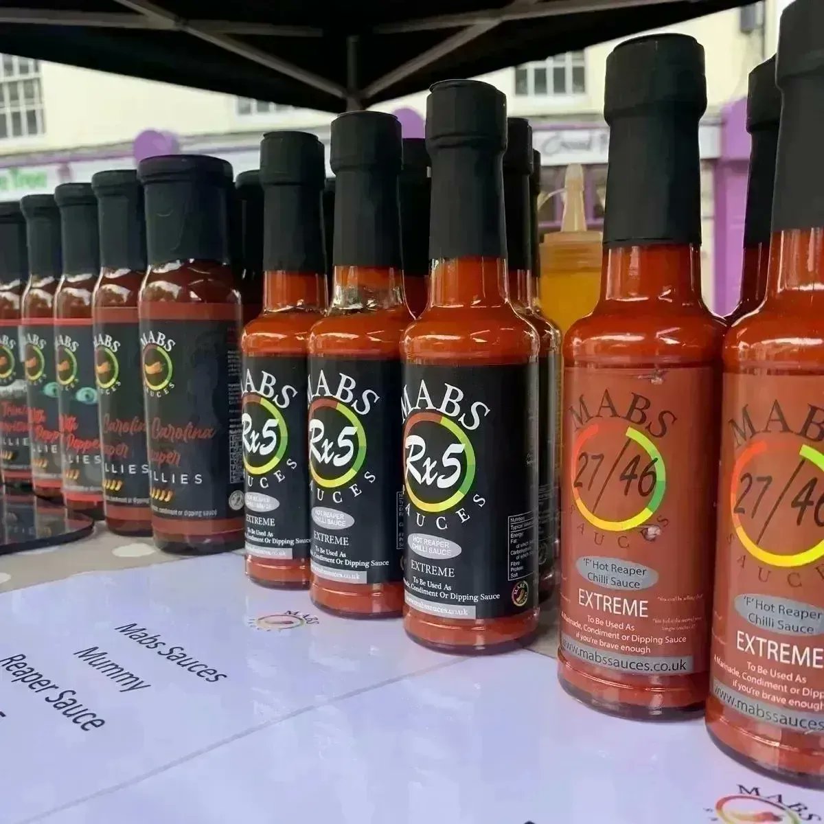 Mabssauces is set up at the Pentagon Shopping Centre in Chatham. #food #foodie #yummy #sweet #foodlover #delicious #sauces #chillisauces #BBQsauces #mild #medium #hot #veryhot #exceptionallyhot #cajun #extreme  #reaper #ghost #tablesauces #condiments #marinade #vegan #chillijam