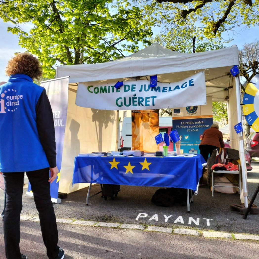 Dans la série des permanences sur les marchés du #Limousin et de #dordogne , halte au marché de #guéret pour notre première étape en #Creuse avec le partenariat du comité de jumelage de Guéret 🇨🇵🇩🇪!

#elections2024 #utilisezvotrevoix #useyourvoice