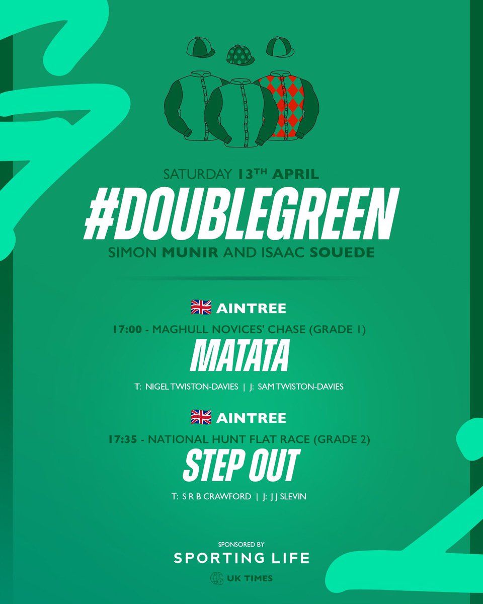 Two runners today at Aintree! 🐎🤞🏼 #DoubleGreen