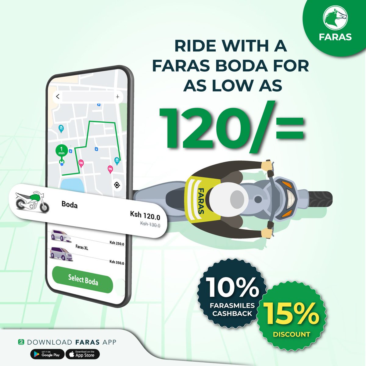 Looking for a fulfilling career that allows you to showcase your riding skills? #WeekendNaFaras Look no further than @farasKenya Boda! As a Captain, you'll enjoy the freedom to set your own schedule, earn competitive fares, and provide essential transportation services to…